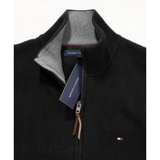 TOMMY HILFIGER SWETER MESKI NA ZAMEK_FULL ZIP CZARNY
